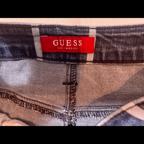 Vintage Guess Los Angeles Women’s Striped Blue Denim skirt / Size XS. - Picture 4 of 5
